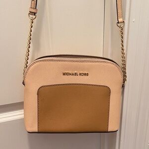 Michael Kors Beige and Brown Crossbody Bag